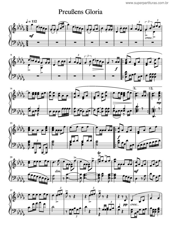 Partitura da música Preußens Gloria v.2
