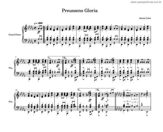 Partitura da música Preussens Gloria
