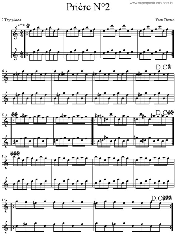 Partitura da música Prière Nº 2