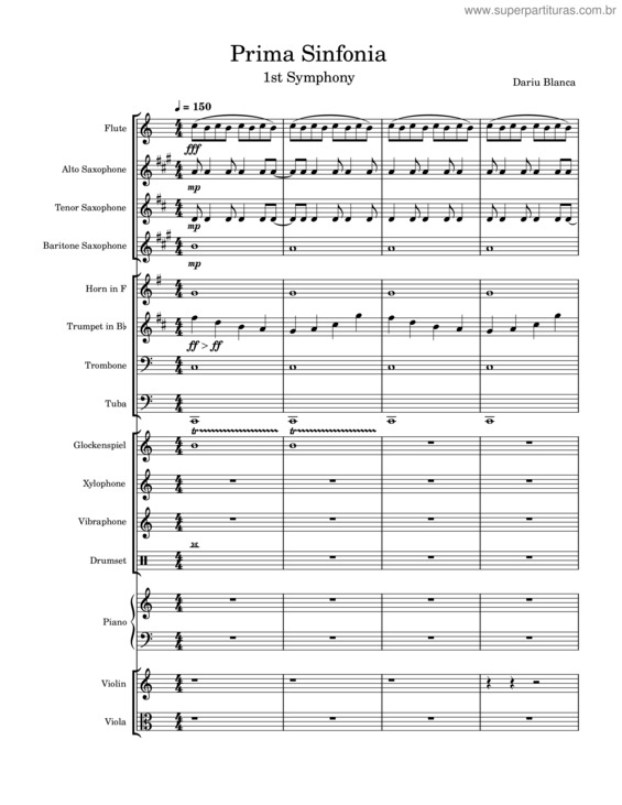 Partitura da música Prima Sinfonia