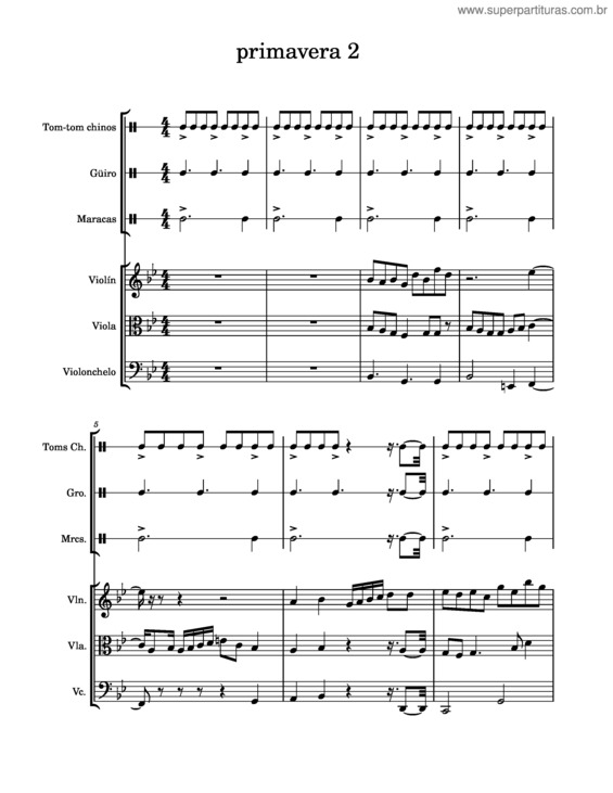 Partitura da música Primavera 2 v.2
