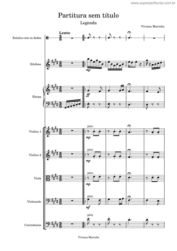 Partitura da música Primavera Em Paris –Viviana Marinho