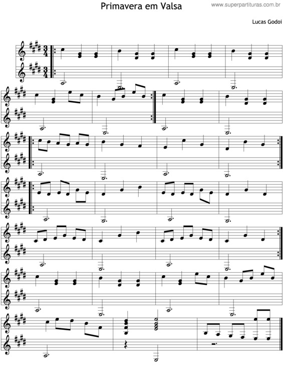 Partitura da música Primavera Em Valsa