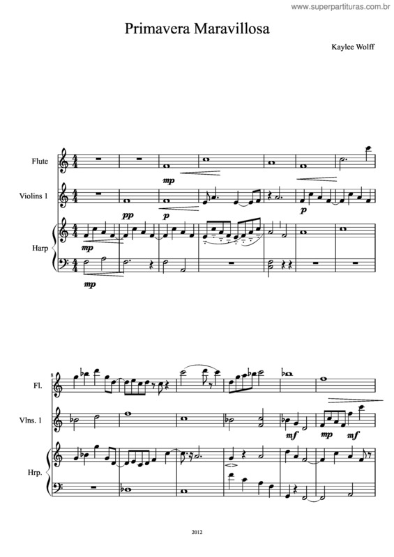 Partitura da música Primavera Maravillosa