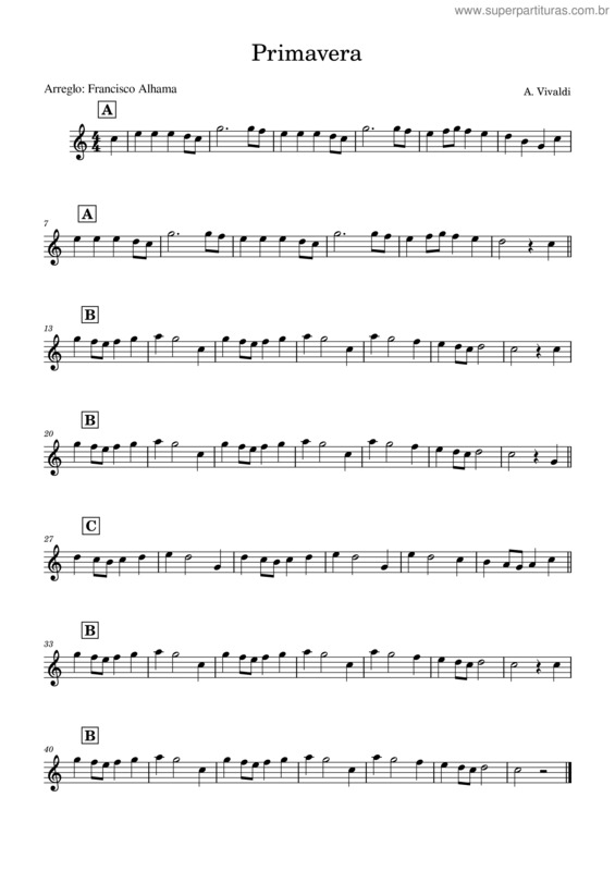 Partitura da música Primavera Navideña