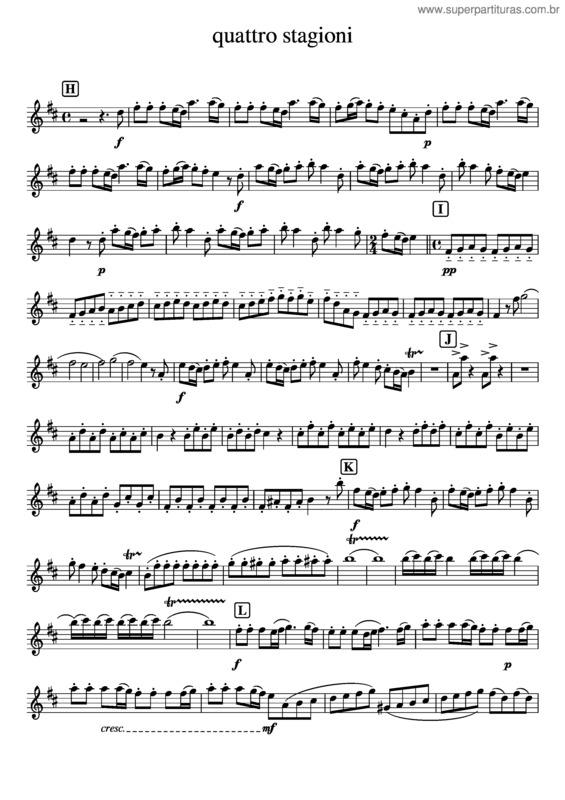 Partitura da música Primavera Quattro Stagioni Per Sax Alto