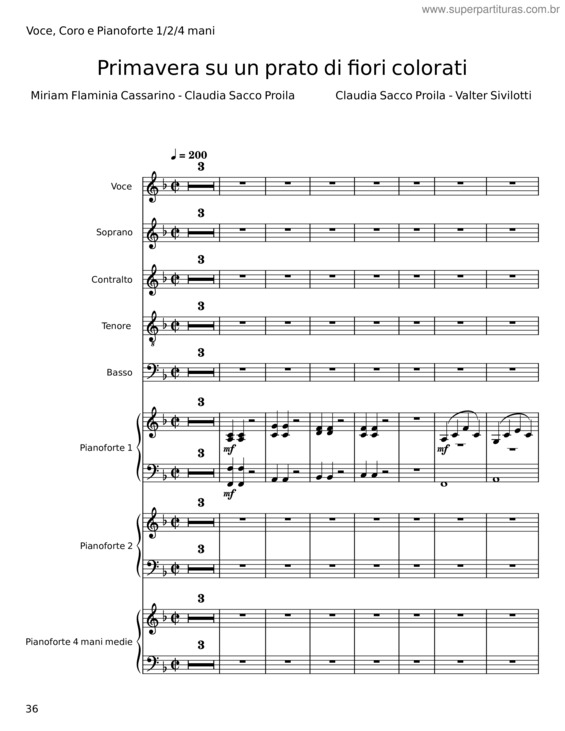 Partitura da música Primavera Su Un Prato Di Fiori Colorati v.2