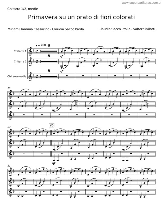 Partitura da música Primavera Su Un Prato Di Fiori Colorati v.3
