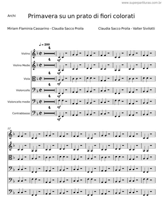 Partitura da música Primavera Su Un Prato Di Fiori Colorati v.4