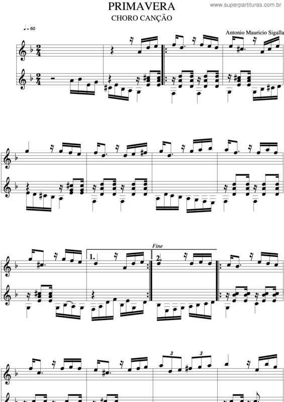 Partitura da música Primavera v.10