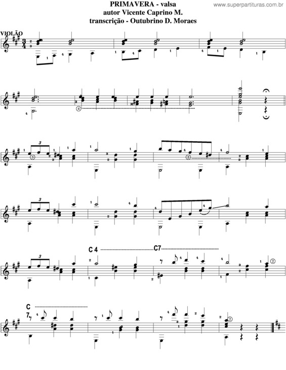 Partitura da música Primavera v.12