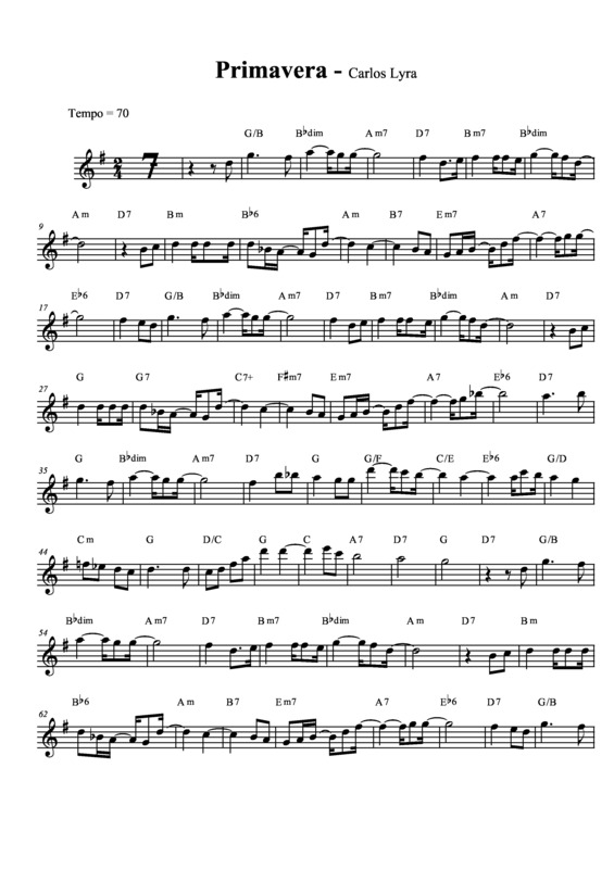 Partitura da música Primavera v.18