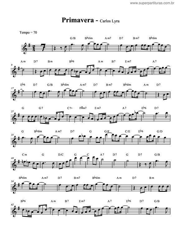 Partitura da música Primavera v.23