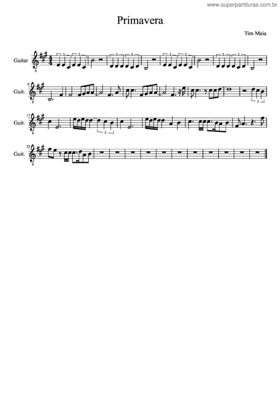Partitura da música Primavera v.32