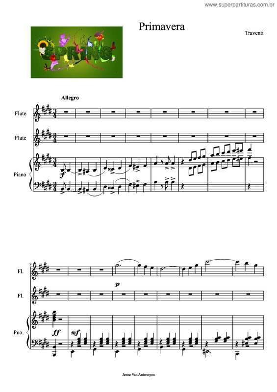 Partitura da música Primavera v.33