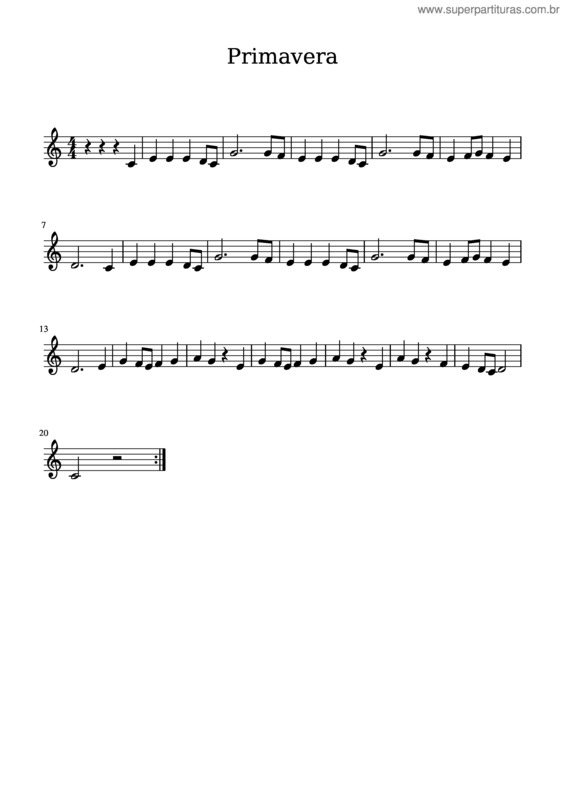 Partitura da música Primavera v.36