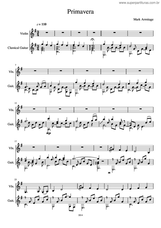 Partitura da música Primavera v.38