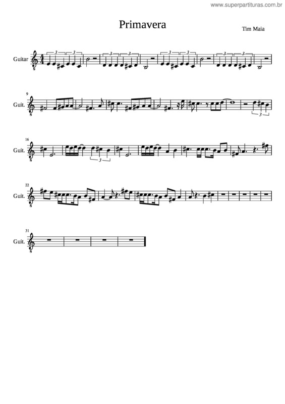 Partitura da música Primavera v.40