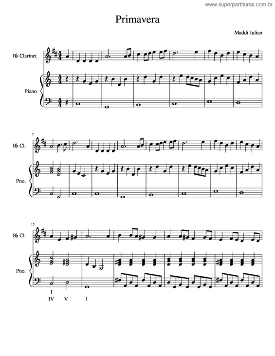 Partitura da música Primavera v.42