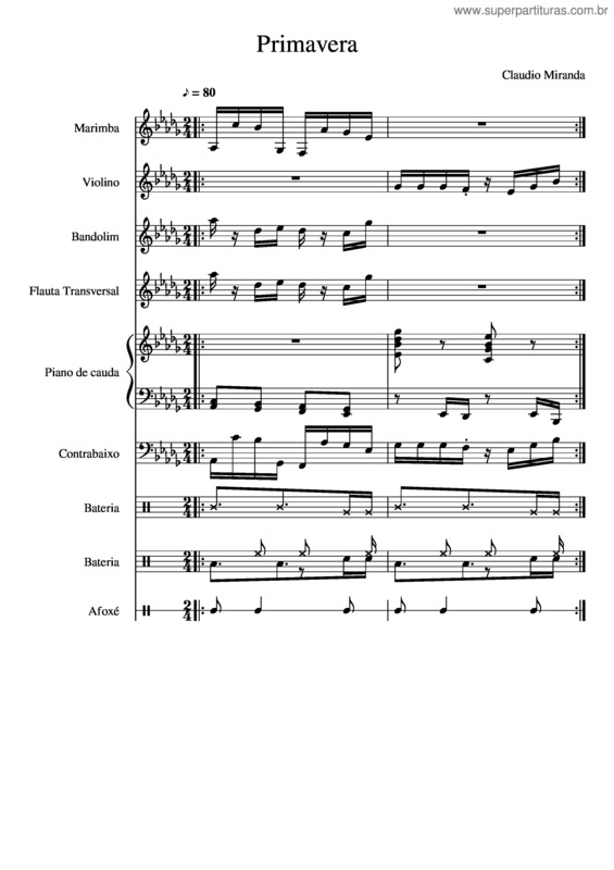Partitura da música Primavera v.45
