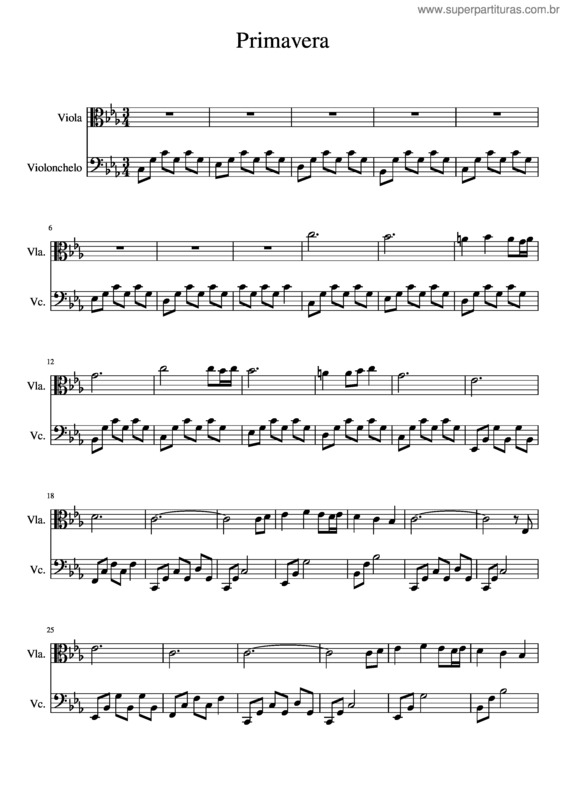 Partitura da música Primavera v.49