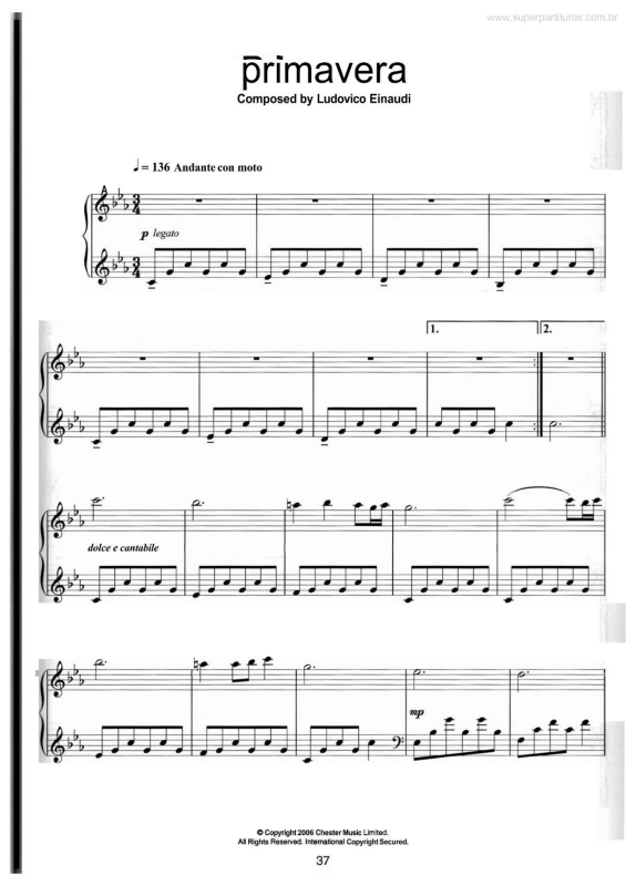 Partitura da música Primavera v.5