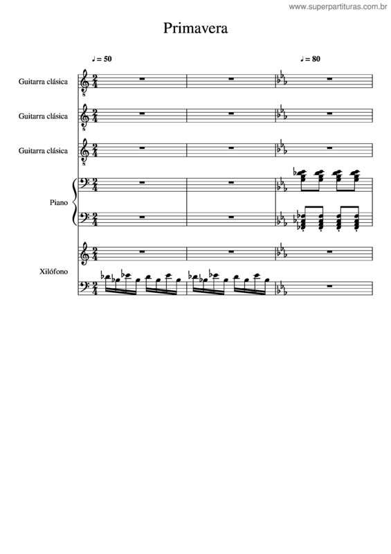 Partitura da música Primavera v.54