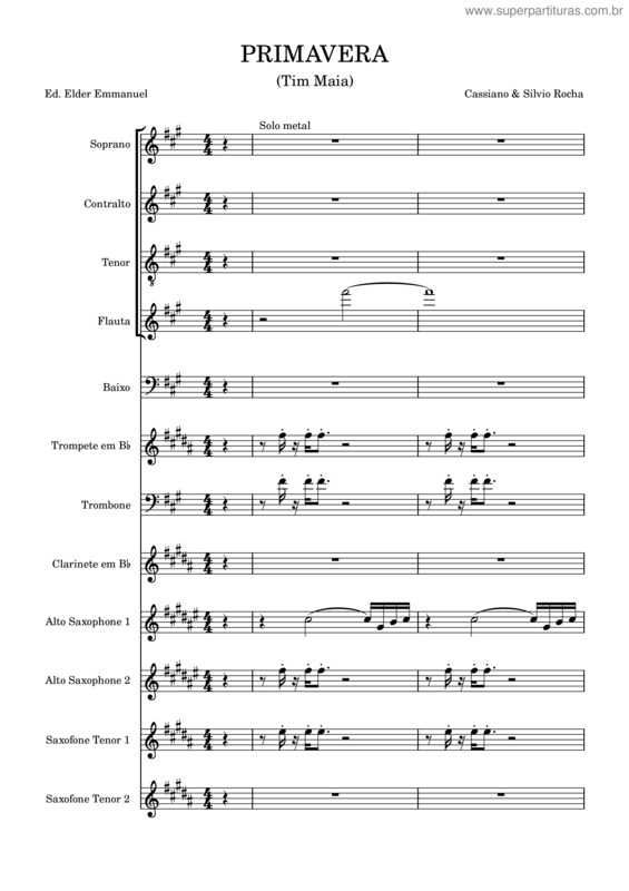 Partitura da música Primavera v.55