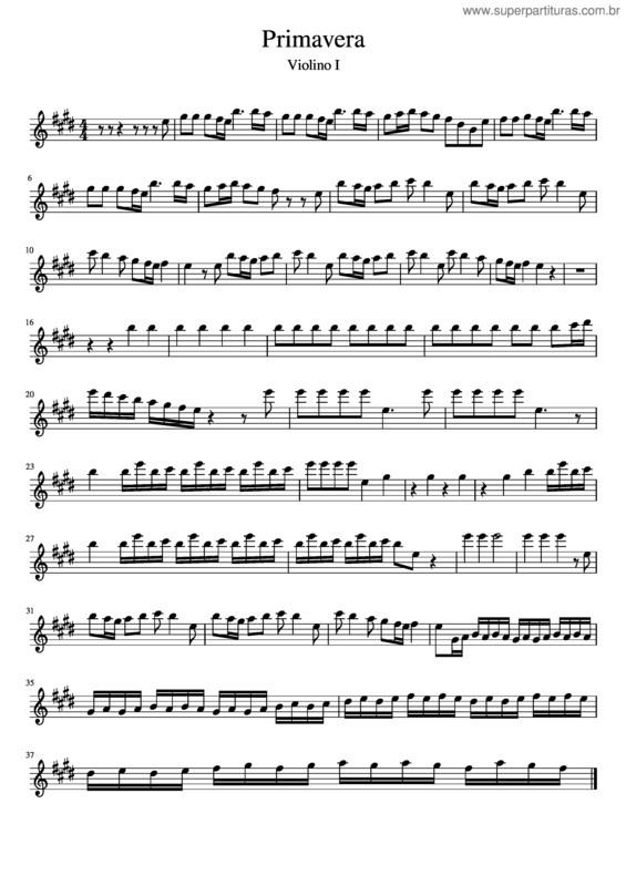 Partitura da música Primavera v.56