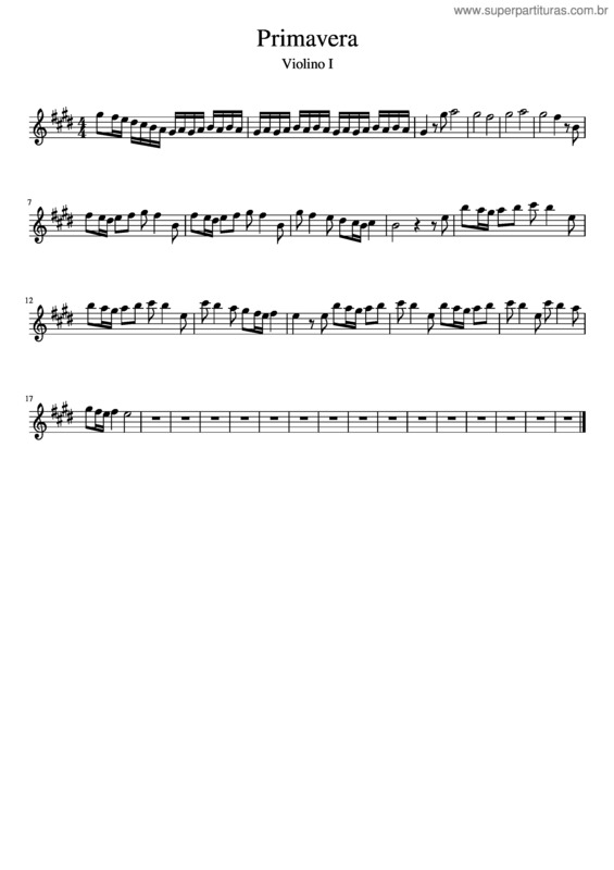 Partitura da música Primavera v.57