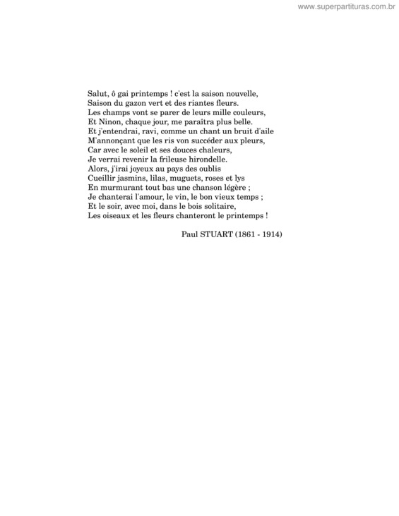 Partitura da música Primavera v.61