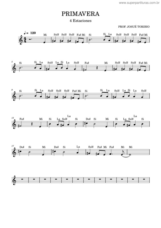 Partitura da música Primavera v.62