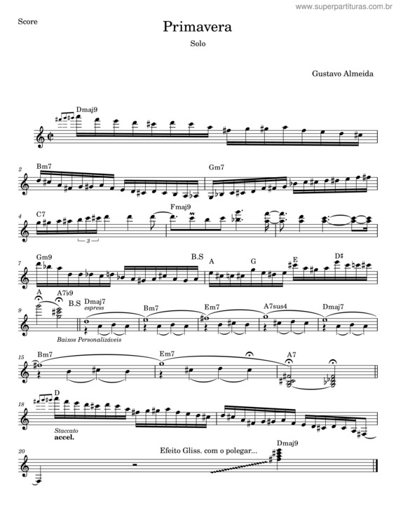 Partitura da música Primavera v.63
