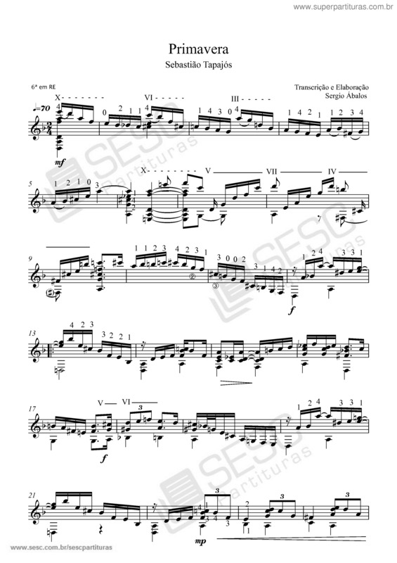 Partitura da música Primavera v.7