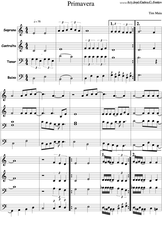 Partitura da música Primavera v.8