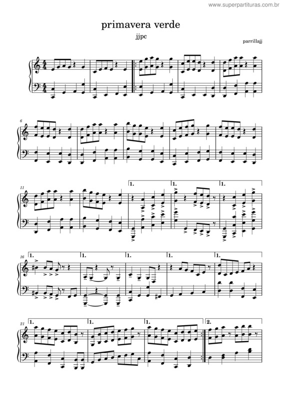 Partitura da música Primavera Verde