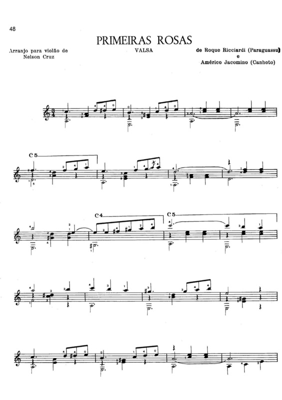 Partitura da música Primeiras Rosas v.2