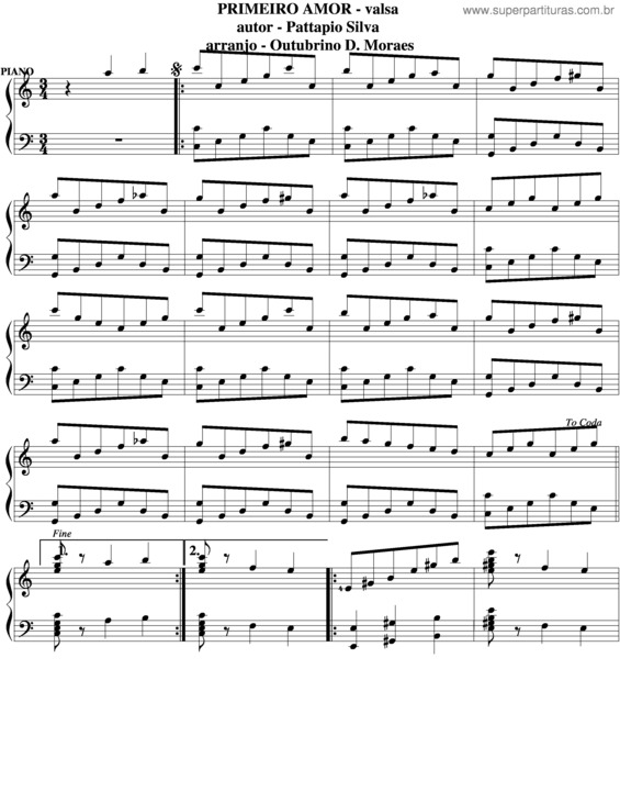 Partitura da música Primeiro Amor v.10