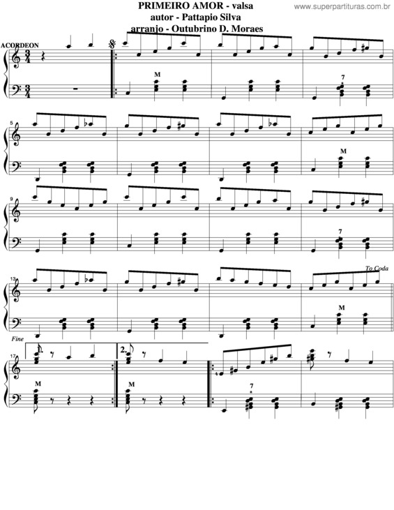 Partitura da música Primeiro Amor v.11