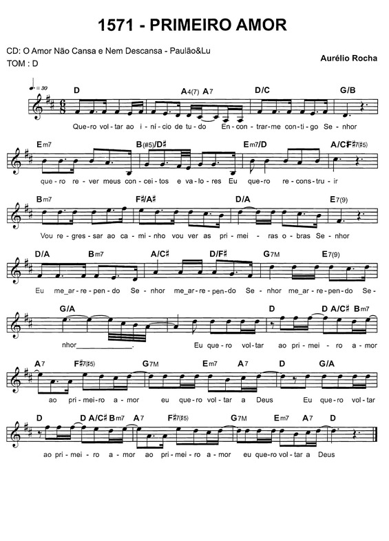 Partitura da música Primeiro Amor v.12