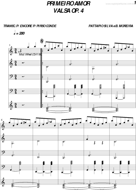 Partitura da música Primeiro Amor v.2