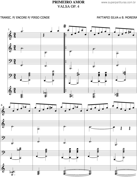 Partitura da música Primeiro Amor v.6