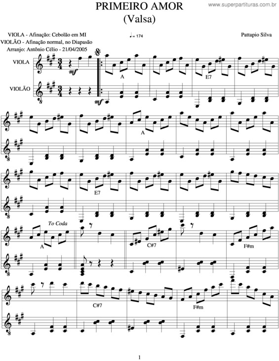 Partitura da música Primeiro Amor v.8