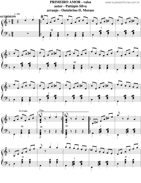 Partitura da música Primeiro Amor v.9