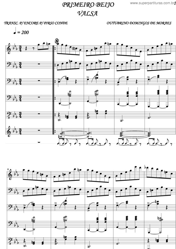 Partitura da música Primeiro Beijo v.2