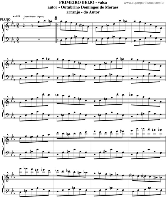 Partitura da música Primeiro Beijo v.4