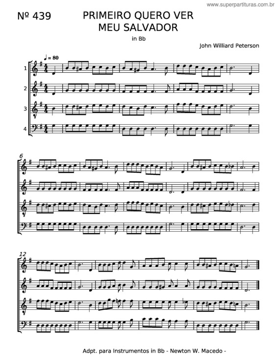 Partitura da música Primeiro Quero Ver Meu Salvador – John Williard Peterson