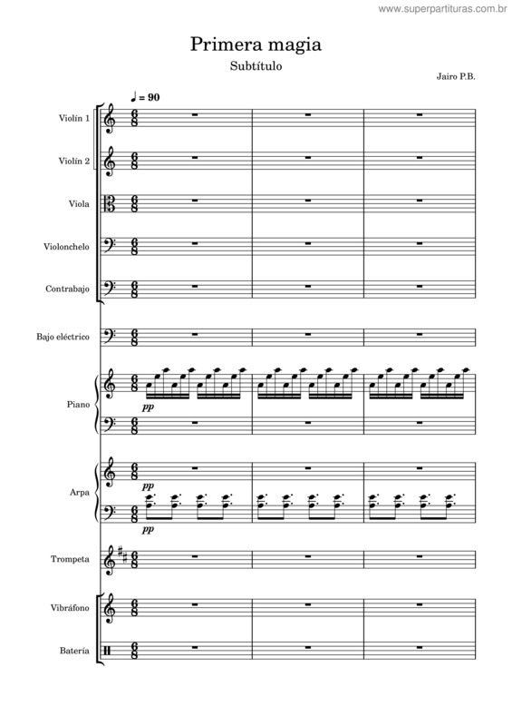 Partitura da música Primera Magia – Jairo Pb