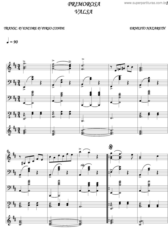 Partitura da música Primorosa 