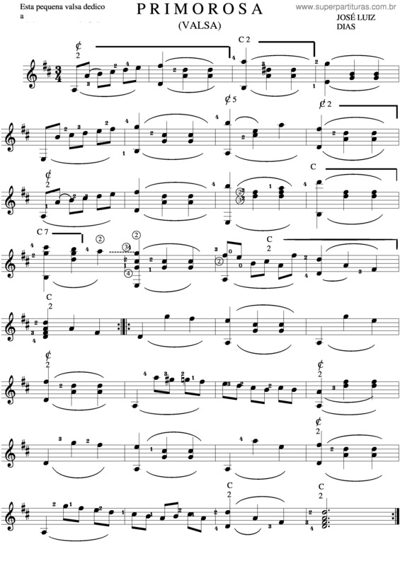 Partitura da música Primorosa v.3